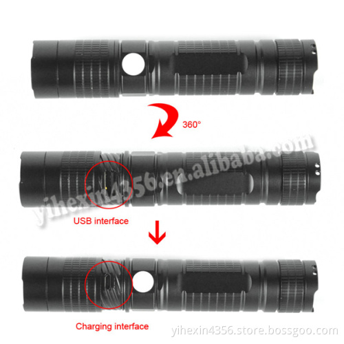 Boruit High Power Flashlight CREE L2 1500 Lumens with Micro-USB Charging Torch